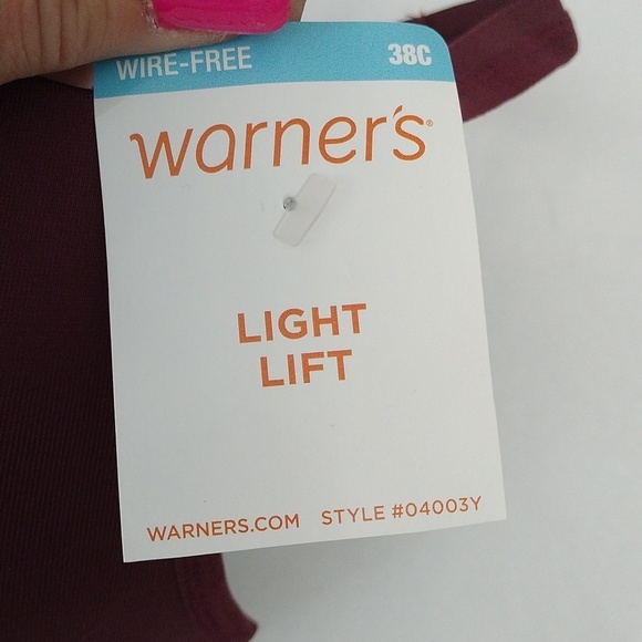 Warner's Elements of Bliss Light Lift Wire Free Bra, Wine, size 38C - Picture 3 of 7